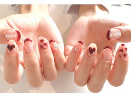 ハート　フレンチネイル