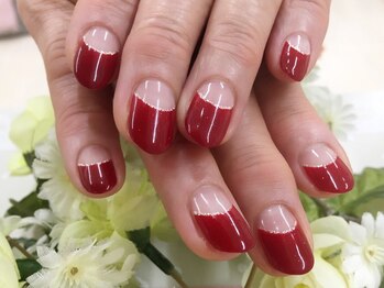 プルミエ ネイル(Premier Nail)/逆フレンチ★ボルドーカラー