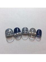 クリスタルネイル ボンベルタ橘店(CRYSTAL NAIL)/フレンチ×ツイードネイル