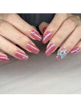 アイリッシュネイル 久屋大通店(Irish Nail)/シアーレッド×ブルーミラー♪