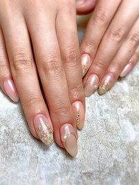 ナチュラル押し花ネイル