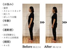 カラダコーディネートラボ 麻布十番(KARADA COORDINATE LABO.)/【猫背、反り腰のビフォアフ】