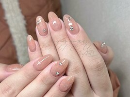 キラキラベージュxクリスタル