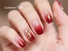 ルミエール ネイル モンナカ(Lumiere Nail Monnaka)/ボルドー/ツイード/ブラウン