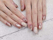 ネイル ビューティーマジック 葛西本店/チェック柄ニュアンスネイル