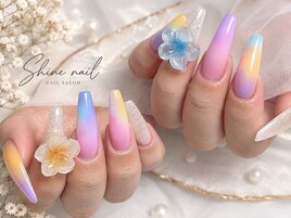 水色・海ネイル・ゴテゴテ