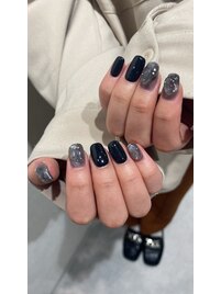 ブラック×ニュアンスネイル
