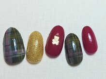 ネイルプラータ(Nail Plata)/くまチェックネイル【7980】