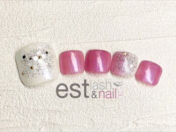 エストラッシュアンドネイル 銀座店(est lash&nail)/フットホロフラワーネイル