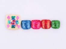 まつげアンドネイル ディアマンローズ(DIAMANT ROSE)/ホログラムフットネイル・6600円