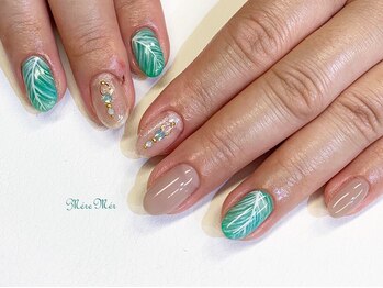 メールメール 和光市本店(MereMer)/夏のリーフアートネイル