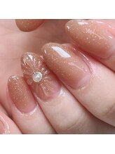アンドネイルアンドビューティー(&NAIL and Beauty)/ぷっくり大人フラワーネイル