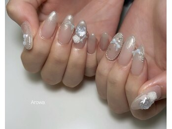 水色ガーリーネイル