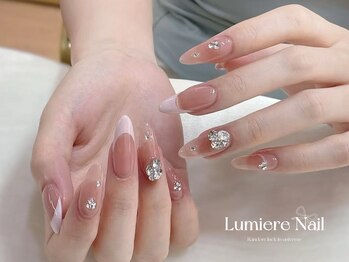 ルミエール ネイル モンナカ(Lumiere Nail Monnaka)/ボルドー/ツイード/ブラウン