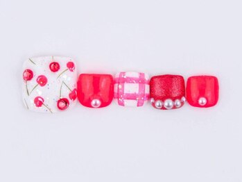 まつげアンドネイル ディアマンローズ(DIAMANT ROSE)/さくらんぼフットネイル・6600円