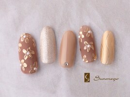 ニュアンスミラーフラワーネイル