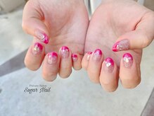 シュガーネイル(sugar nail)/マゼンタピンクネイル