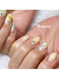 フラワー×シェルネイル