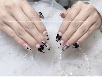 エムアンドワイ 秋葉原店(M&Y)/チェックネイル/ブラック