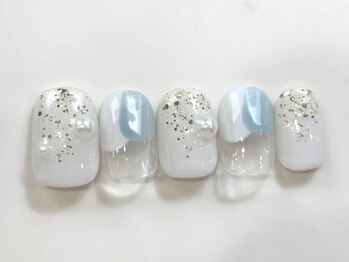 ネイルメゾン 天神店(NAIL MAISON)/塗りかけ水色¥7000
