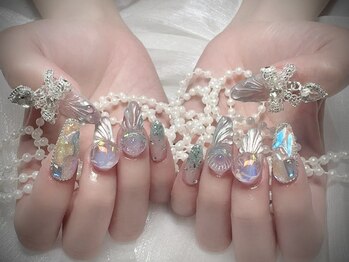 夏ネイル　海ネイル　3Dネイル