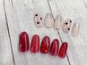 【ＨＡＮＤ】シンプルバレンタインネイル　￥5,500(初回オフ無料)