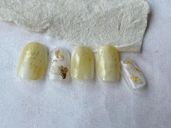 アイネイルズ 梅田店(I nails)/もやもやニュアンス金箔