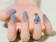 エムスラッシュネイル 本牧店(M SLASH)/グラデーション×フラワー