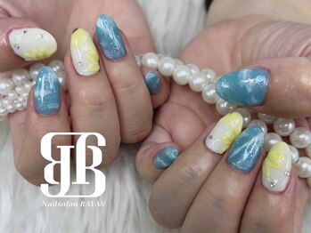 ネイルサロンレイアス(RAYAS)/青空ヒマワリネイル