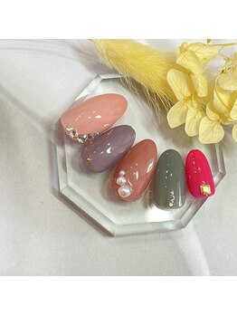 サロンR/カラフルくすみカラーネイル