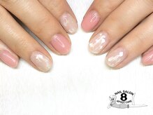 ネイルエイト 新百合ヶ丘(nail8)/春カラーと白シェルをのせて♪