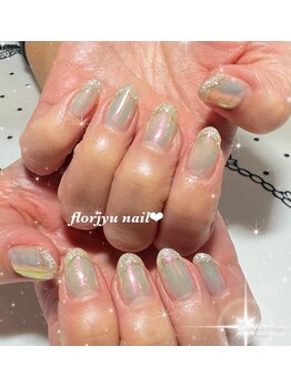 フロージュ ネイル(florjyu nail)/オーロララメフレンチnail