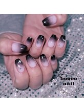 ブーネイル(boooo nail)/ベビーピンク×ブラックグラデ