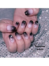 ベビーピンク×ブラックグラデ