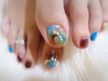 アミュリー ネイル アトリエ(Amury nail atelier)/シアー べっこう マーブル 大人