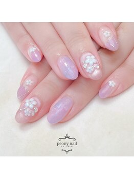 ピオニーネイル(peony nail)/アンブレラとフラワービジュー