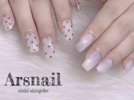 パープルちぐはぐネイル