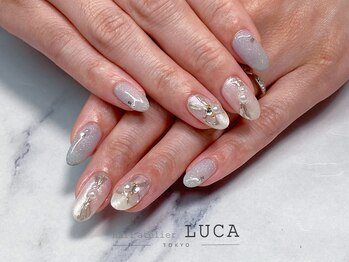 ネイルアトリエルカ(nail atelier LUCA)/M-718 大人可愛いリボンネイル