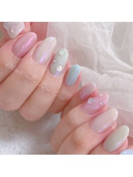 ローズクレア(Rose Crea)/オーロラ水滴ネイル