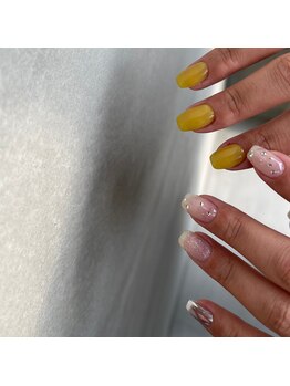 エルネイル(elle nail)/イエロー×シルバー
