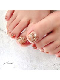 秋ネイル♪レオパードニュアンス