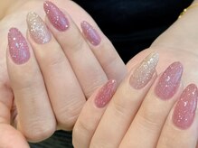 ルネネイル(Lune nail)/ピンクフラッシュネイル