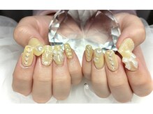 アールケーネイル 中野坂上(RK nail)/バターイエロー　リボンパーツ