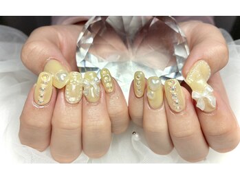 アールケーネイル 中野坂上(RK nail)/バターイエロー　リボンパーツ