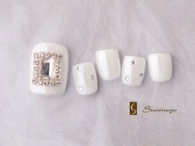 サンミーゴネイル 神戸店(Sunmego Nail)/ホワイトミラーフットネイル