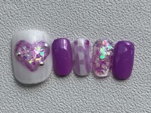 カラ ネイル 中津店(calla nail)/パープルキラキラハート