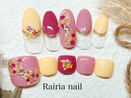 押し花×リボン