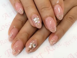 シンプルピンクベージュネイル