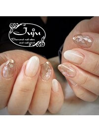 桜ホロネイル　オフィスネイル