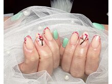 ジェー エス シー ネイル(J.S.C.nail)/ライトグリーン/手書きアート